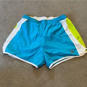 Adidas shorts size medium blue green white athletic lined